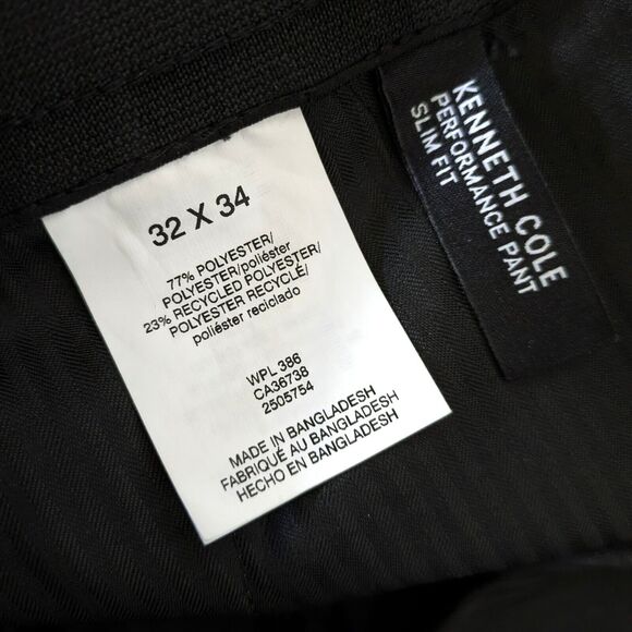 Kenneth Cole Men's Gray Techni-Cole Performance Slim Fit Pants Size 32 x 34 - Picture 7 of 15